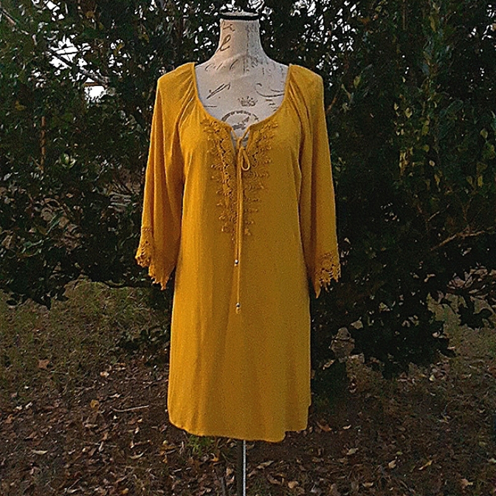Naif Yellow Gold Dress Tunic Size L
